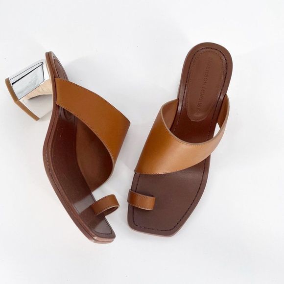Sigerson Morrison Shoes - Sigerson Morrison Marcel Leather Block Heel Sandals in Brown Women's 7.5